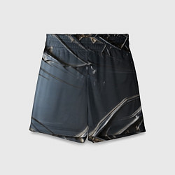Шорты детские Чёрный металл, цвет: 3D-принт