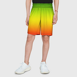 Шорты детские Градиент сочный зелёно-жёлто-красный, цвет: 3D-принт — фото 2