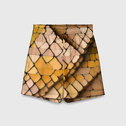 Шорты детские Жёлтые рельефные плитки, цвет: 3D-принт