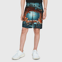 Шорты детские Объемная дыра из частиц, цвет: 3D-принт — фото 2