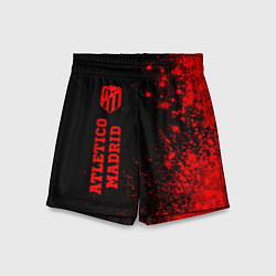 Шорты детские Atletico Madrid - red gradient по-вертикали, цвет: 3D-принт