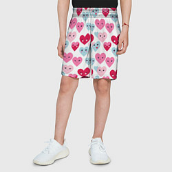 Шорты детские Сердечки-смайлики, цвет: 3D-принт — фото 2
