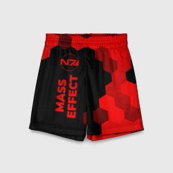 Шорты детские Mass Effect - red gradient по-вертикали, цвет: 3D-принт