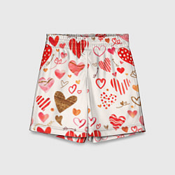 Шорты детские Любовный паттерн, цвет: 3D-принт