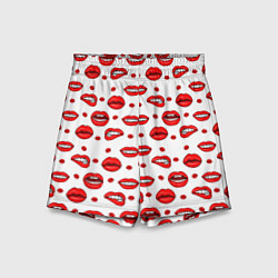 Шорты детские Губной паттерн, цвет: 3D-принт
