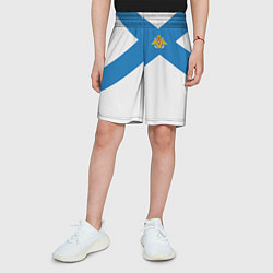 Шорты детские Военно-морской флот: орёл с адмиралтейскими якорям, цвет: 3D-принт — фото 2
