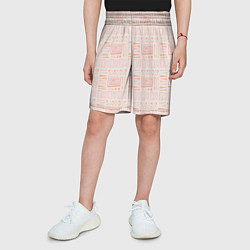 Шорты детские Узор в этническом стиле розово-бежевый, цвет: 3D-принт — фото 2