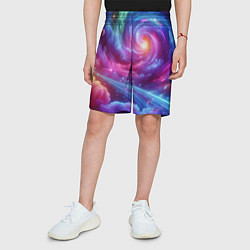 Шорты детские Neon space fantasy, цвет: 3D-принт — фото 2