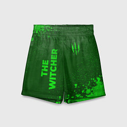 Шорты детские The Witcher - green gradient вертикально, цвет: 3D-принт