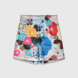 Шорты детские Цветы - абстрактные узоры, цвет: 3D-принт