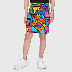 Шорты детские Кислая геометрия, цвет: 3D-принт — фото 2