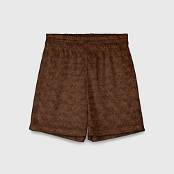 Шорты детские Коричневый текстурный, цвет: 3D-принт