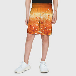 Шорты детские Оранжевые блестящие частицы текстура, цвет: 3D-принт — фото 2