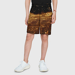 Шорты детские Золотистые крупицы на черном, цвет: 3D-принт — фото 2
