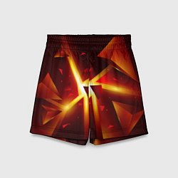 Шорты детские Трехмерный взрыв неоновых плит абстракция, цвет: 3D-принт
