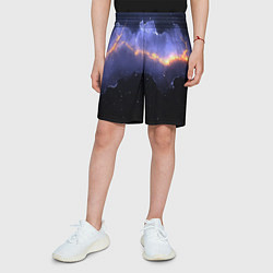 Шорты детские Молния в фиолетовом небе текстура, цвет: 3D-принт — фото 2