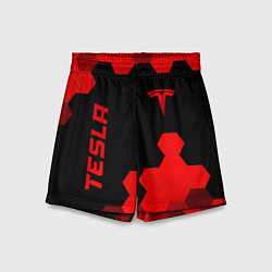 Шорты детские Tesla - red gradient вертикально, цвет: 3D-принт