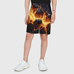 Шорты детские Золотая лава текстура, цвет: 3D-принт — фото 2