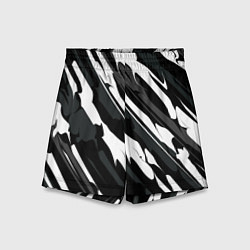 Шорты детские Разводы белым на черном, цвет: 3D-принт