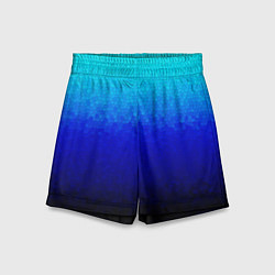Шорты детские Градиент мозаика из голубого в чёрный, цвет: 3D-принт