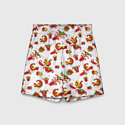 Шорты детские Русский народный орнамент в стиле росписей Северно, цвет: 3D-принт