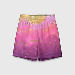 Шорты детские Розовый и золотой блеск текстура, цвет: 3D-принт