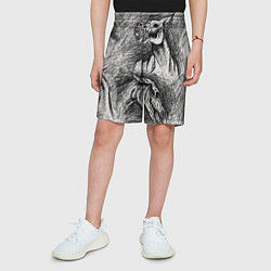 Шорты детские Черепа лошадей, цвет: 3D-принт — фото 2