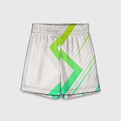 Шорты детские Color white line green, цвет: 3D-принт