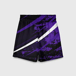 Шорты детские Color black purple line, цвет: 3D-принт
