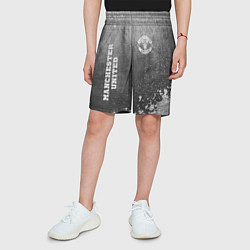 Шорты детские Manchester United - grey gradient вертикально, цвет: 3D-принт — фото 2