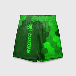 Шорты детские Skoda - green gradient по-вертикали, цвет: 3D-принт