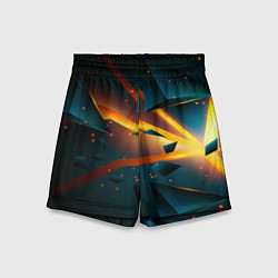 Шорты детские Космический неоновый разлом, цвет: 3D-принт