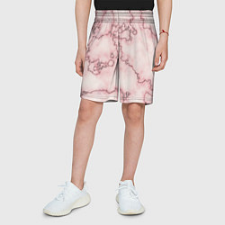 Шорты детские Розовая абстракция с мраморной текстурой и блеском, цвет: 3D-принт — фото 2