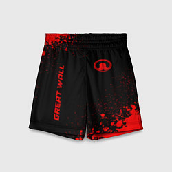 Шорты детские Great Wall - red gradient вертикально, цвет: 3D-принт