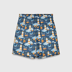 Шорты детские Маяк в облаках, цвет: 3D-принт