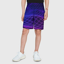 Шорты детские Абстрактные волны из сот, цвет: 3D-принт — фото 2
