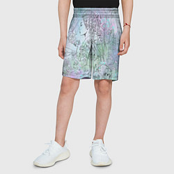 Шорты детские Скетч японские дорамы, цвет: 3D-принт — фото 2