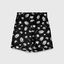 Шорты детские Текстура черной гавайской рубашки, цвет: 3D-принт