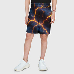 Шорты детские Молния на камуфляжной текстуре, цвет: 3D-принт — фото 2