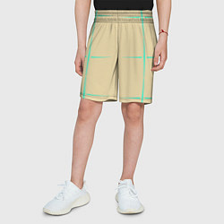 Шорты детские Color beige green stripes, цвет: 3D-принт — фото 2