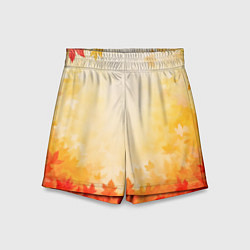 Шорты детские Жёлто-красный осенний, цвет: 3D-принт