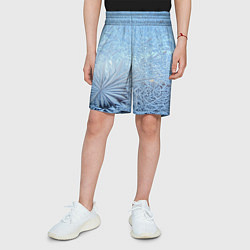 Шорты детские Кристально-чистый морозный узор, цвет: 3D-принт — фото 2