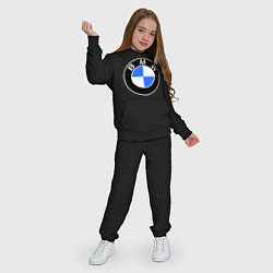 Костюм хлопковый детский Logo BMW, цвет: черный — фото 2
