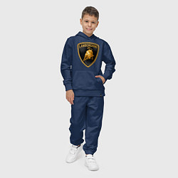 Костюм хлопковый детский Lamborghini logo, цвет: тёмно-синий — фото 2