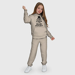 Костюм хлопковый детский Keep Calm & Play Hockey, цвет: миндальный — фото 2