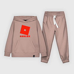 Костюм хлопковый детский Roblox Logo, цвет: пыльно-розовый