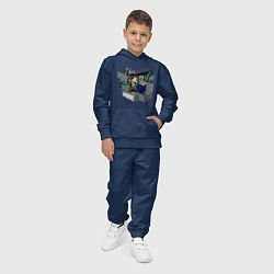 Костюм хлопковый детский Майнкрафт выживание с модами, цвет: тёмно-синий — фото 2