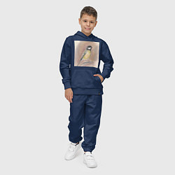 Костюм хлопковый детский Большая синица в стиле пастель, цвет: тёмно-синий — фото 2
