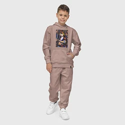 Костюм хлопковый детский Child in Rocker Ребёнок - абстракция, цвет: пыльно-розовый — фото 2