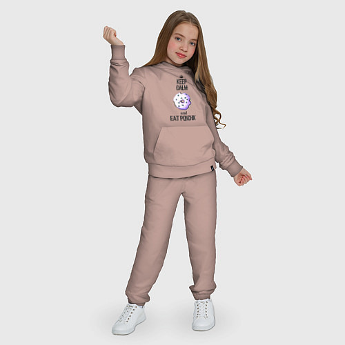 Детский костюм Keep calm and eat ponchik / Пыльно-розовый – фото 3